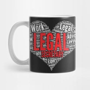 Legal secretary Heart Shape Word Cloud Design Law graphic Mug